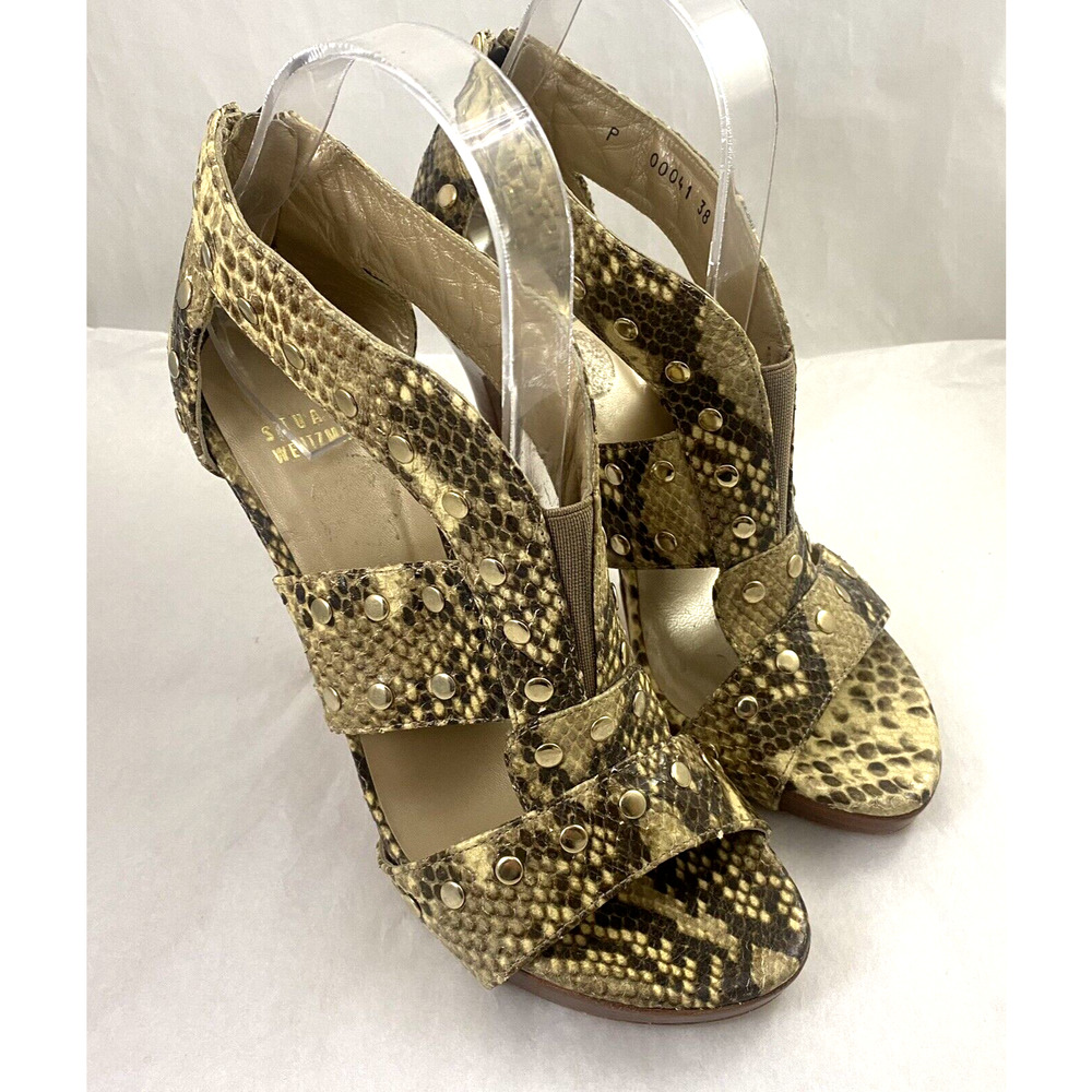Stuart Weitzman Airforce Roccia Serpent Sandal Snake Python Platform Stu… - Picture 2 of 9